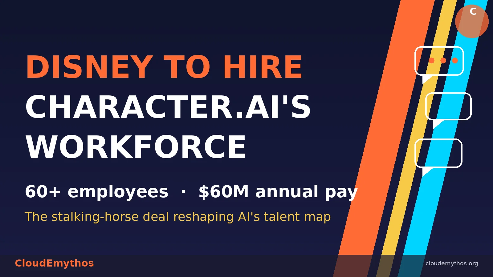 Disney to hire Character.AI's workforce: 60+ employees, $60M annual pay, stalking-horse bankruptcy deal